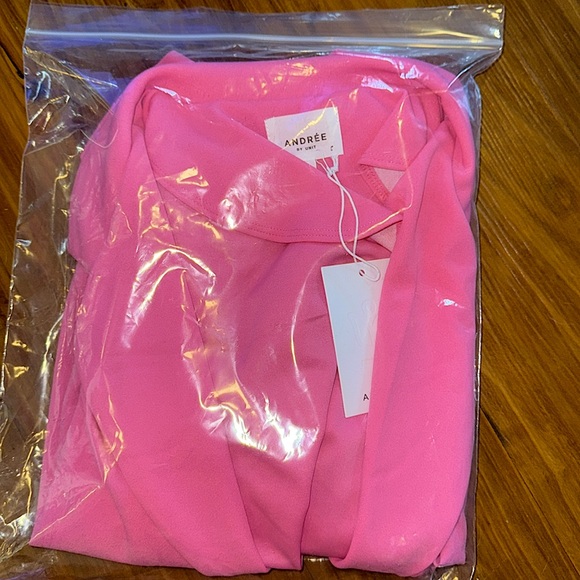 ☃️BOGO50%☃️ 🆕🩷ANDREE BY UNIT: BARBIE PINK Girl Boss Blazer SMALL - Picture 12 of 12